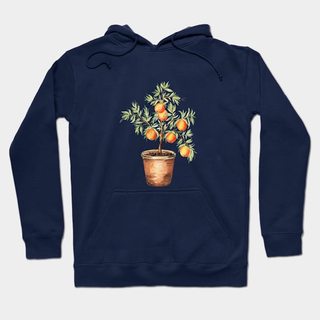 Orange tree in the pot Hoodie by Flowersforbear